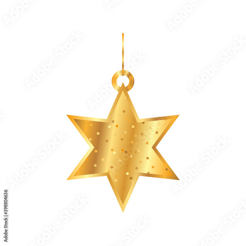 happy new year golden dotted star hang decoration