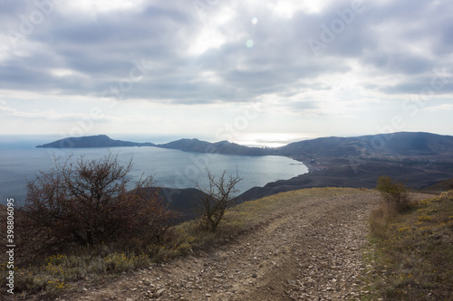 The Crimean Mountains near Feodosia and Ordzhonikidze, the Black Sea, Eastern Crimea. photo