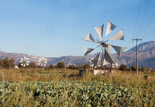 A windmill in Lasithi in Greece.