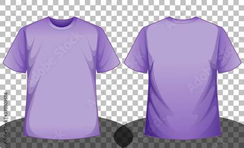 Purple short sleeve t-shirt front and back side