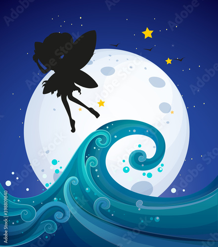 Fairy characters in nature scene
