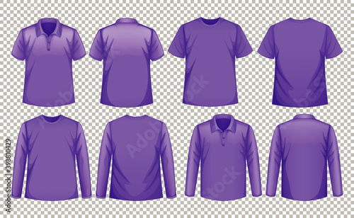 Set of different types of shirt in same color