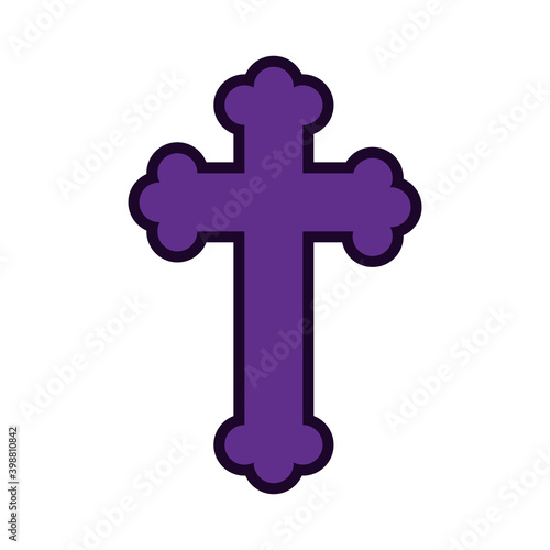 religious cross symbol flat style icon