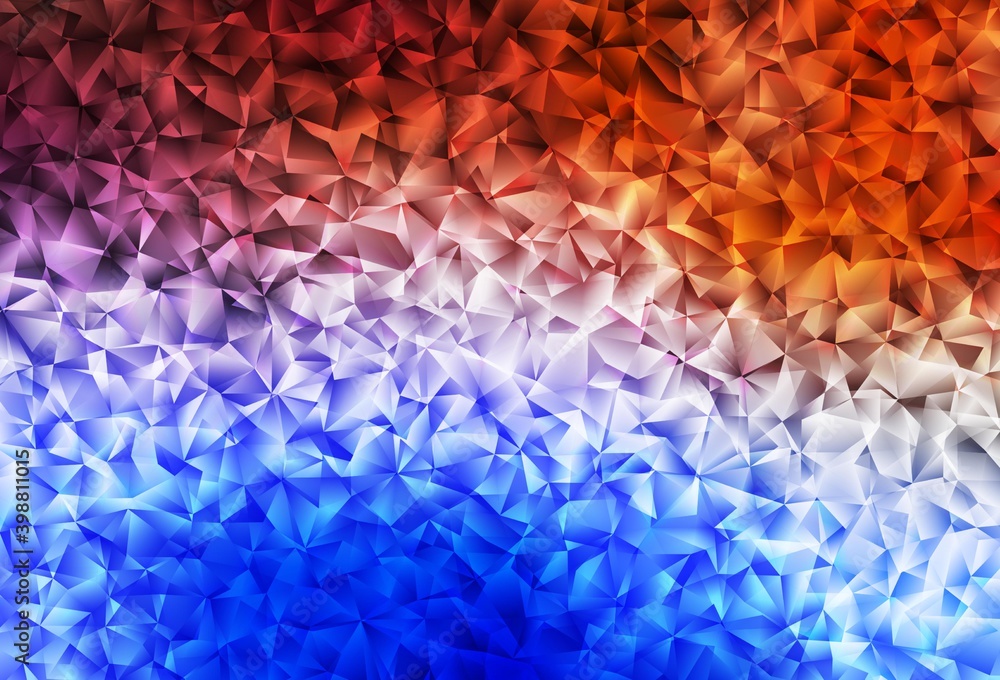 Obraz premium Light Blue, Red vector shining triangular background.