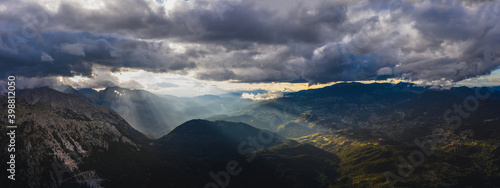 Wide panorama of Mount Giona, the Highest Mountain of Southern Greece