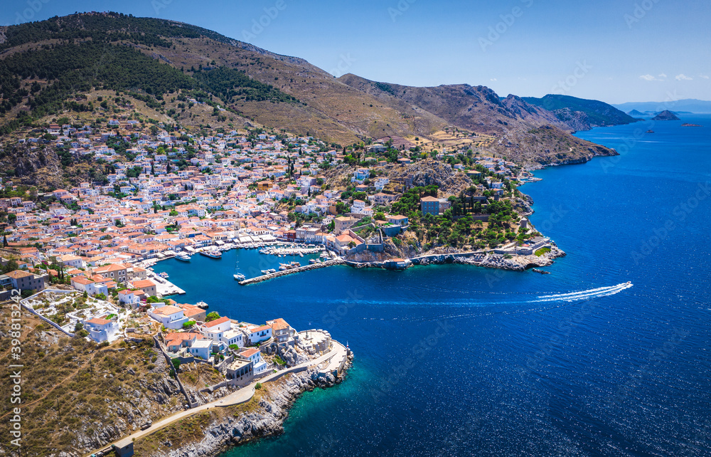 Hydra Island panoramic view, Greece