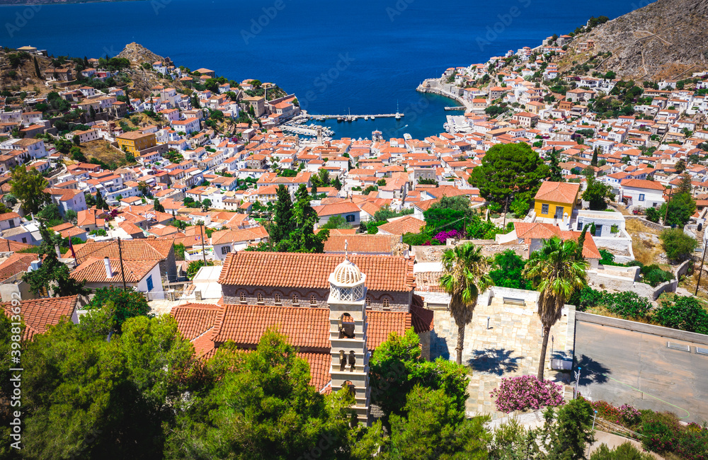 Fototapeta premium Hydra Island panoramic view, Greece