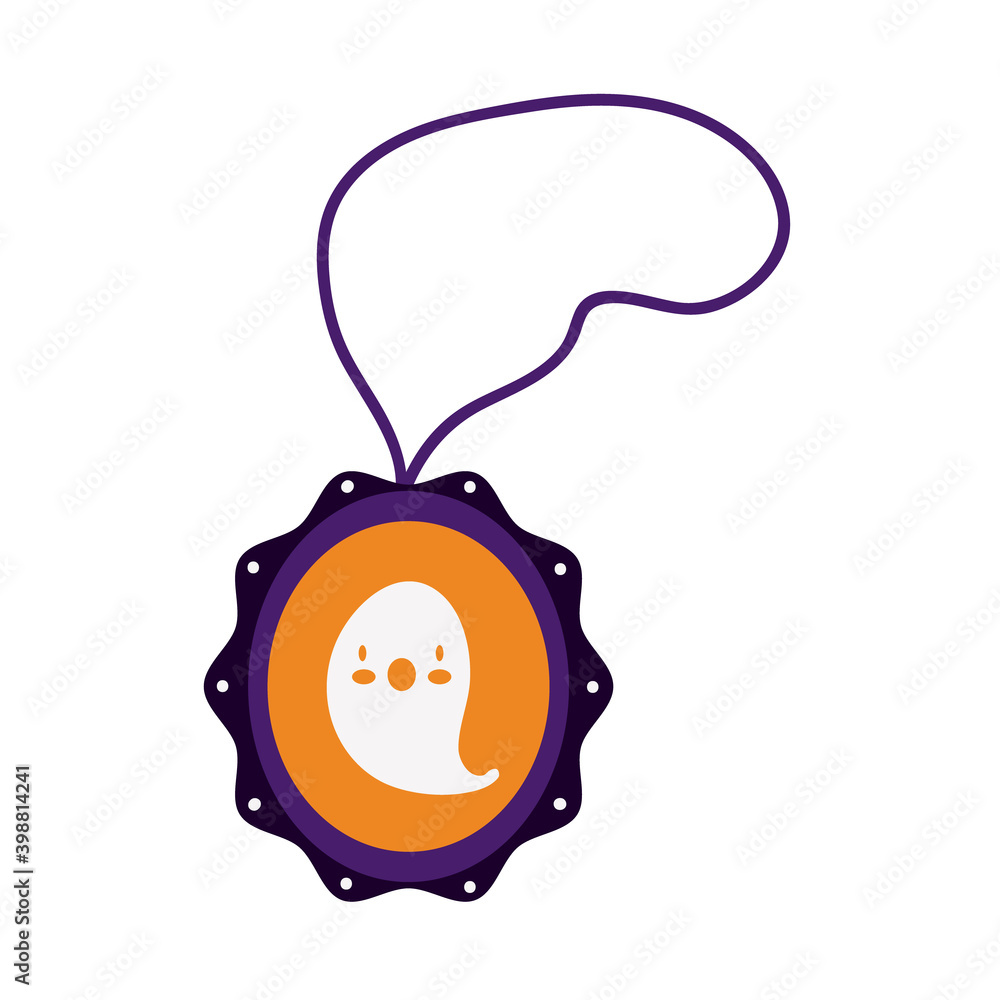 halloween necklace with ghost flat style icon halloween necklace with ghost flat style icon