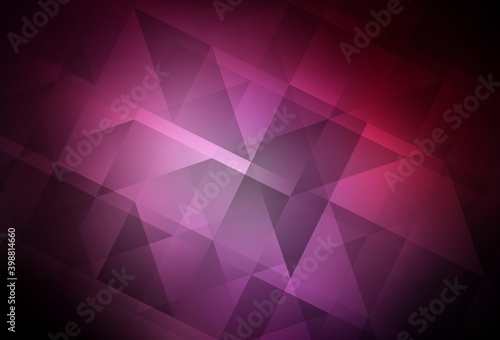 Dark Pink vector shining triangular layout.