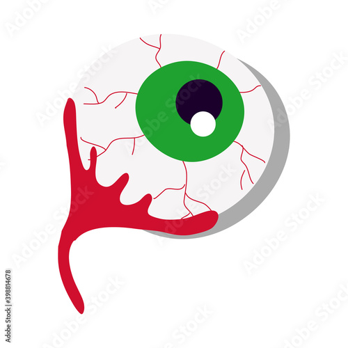 halloween eye with blood flat style icon