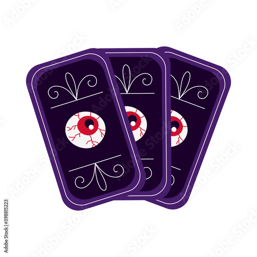 halloween fortune telling cards flat style