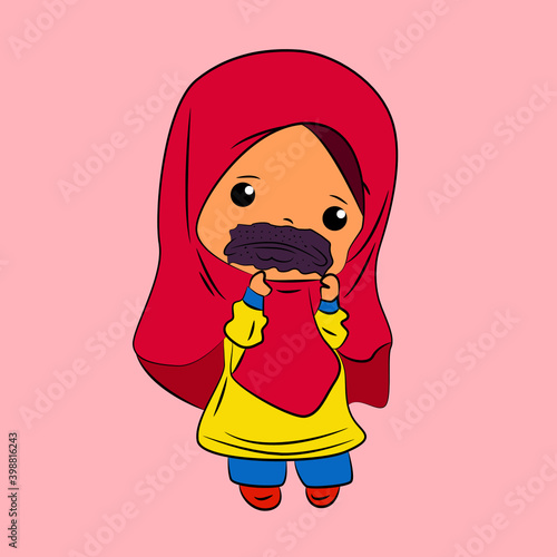 ghibah muslimah is mean girl laughing and talk out loud, streetwear or t-shirt design