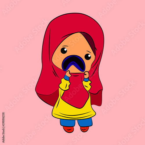 ghibah muslimah is mean girl laughing and talk out loud, streetwear or t-shirt design