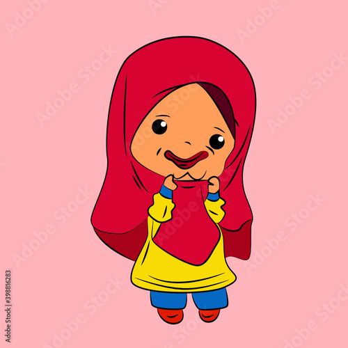 ghibah muslimah is mean girl laughing and talk out loud, streetwear or t-shirt design