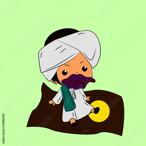 ghibah muslim is mean boy laughing and talk out loud, streetwear or t-shirt design