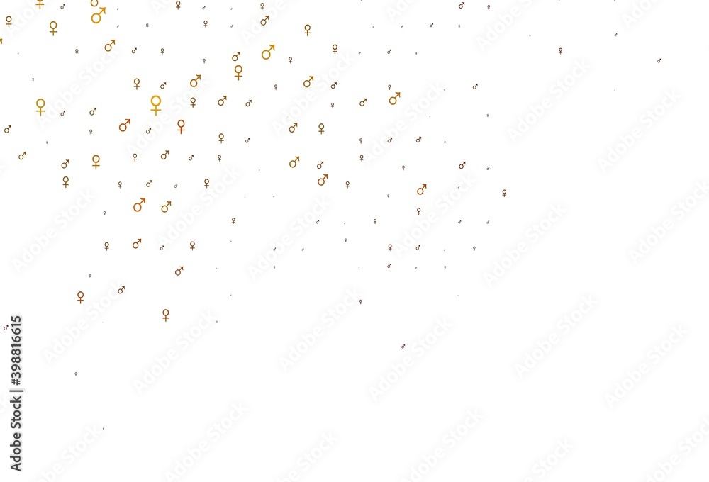 Light orange vector background with gender symbols. Light orange vector background with gender symbols.