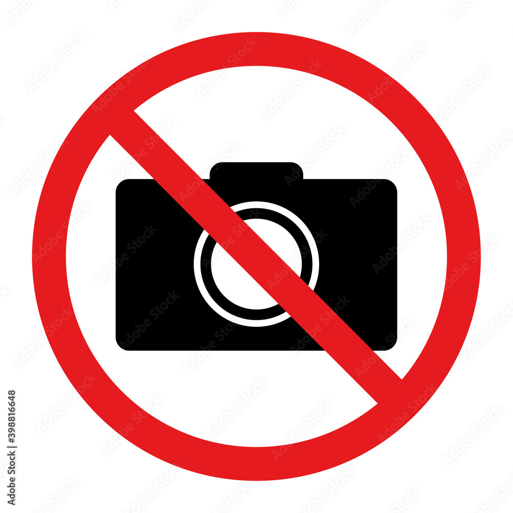 No photography sign Vector illustration No photography sign Vector illustration
