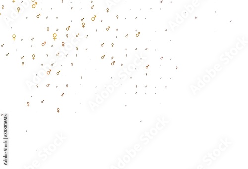 Light orange vector background with gender symbols.