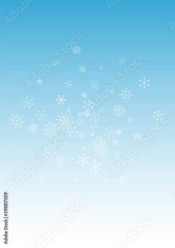 White Snowflake Vector Blue Background. Abstract 