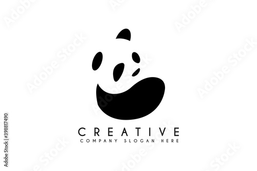 Panda logo design vector illustration. Panda business and animal logos template element design