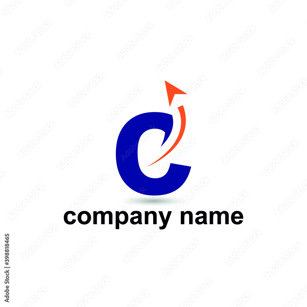 Initial c letter modern logo with arrow plane for logistic, travel, start up template brand Initial c letter modern logo with arrow plane for logistic, travel, start up template brand