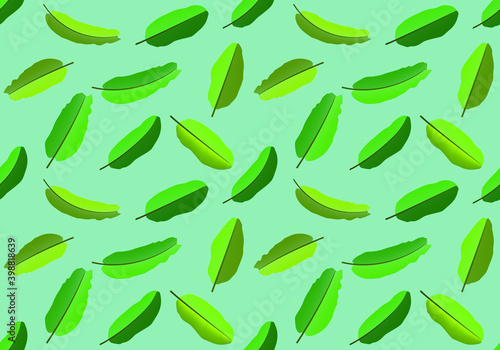 Seamless yellow banana pattern design, Leaves banana pattern template vector for background