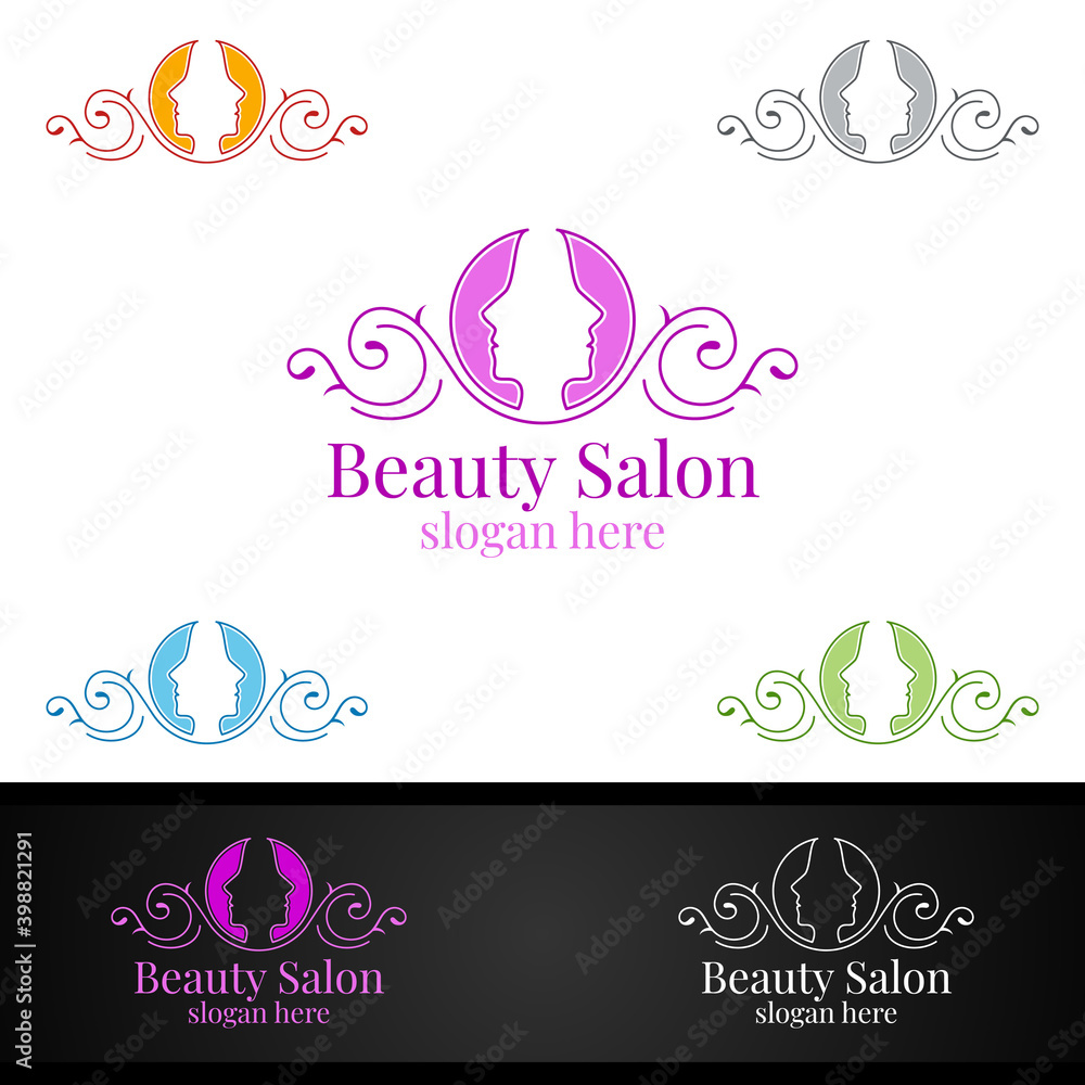 Salon Fashion Logo for Beauty Hairstylist, Cosmetics, or Boutique Salon Fashion Logo for Beauty Hairstylist, Cosmetics, or Boutique