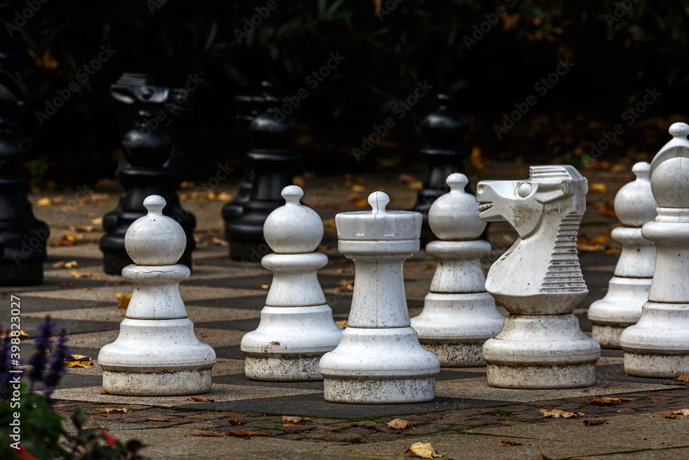 Big chess in a park
