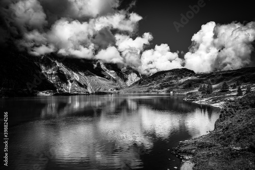 Typical Swiss landscape at Lake Tuebsee in Switzerland - travel photography