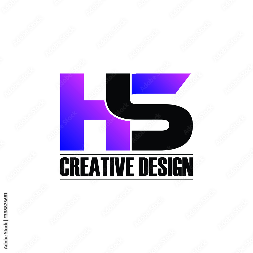 Obraz premium Letter HS simple logo design vector