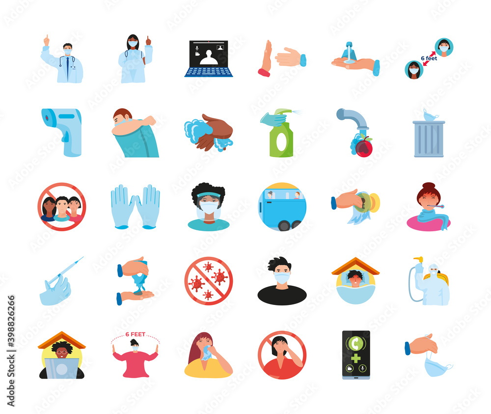 coronavirus covid 19 prevention symptoms, protection information icons coronavirus covid 19 prevention symptoms, protection information icons