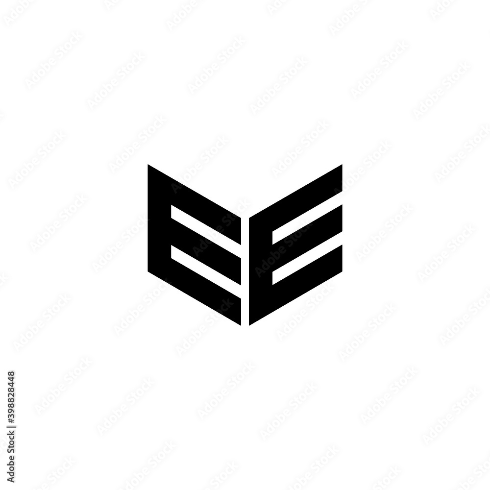 Vecteur Stock Double E letter logo design with white background in