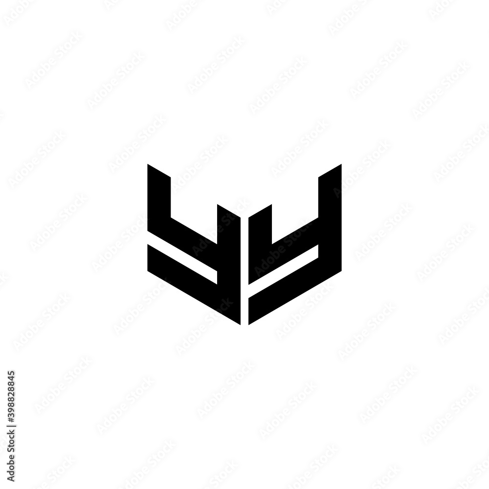 Double Y letter logo design with white background in illustrator, eps