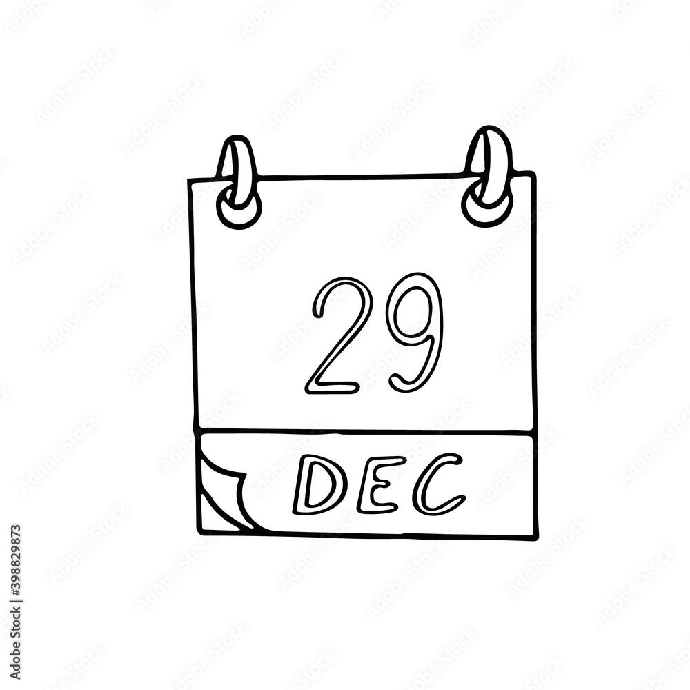 calendar hand drawn in doodle style. December 29. International Cello Day, date. icon, sticker element for design, planning, business holiday calendar hand drawn in doodle style. December 29. International Cello Day, date. icon, sticker element for design, planning, business holiday