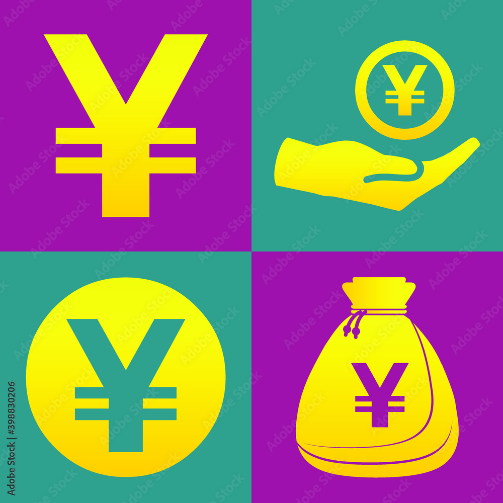 Obraz premium Japanese Yen vector icon set EPS10