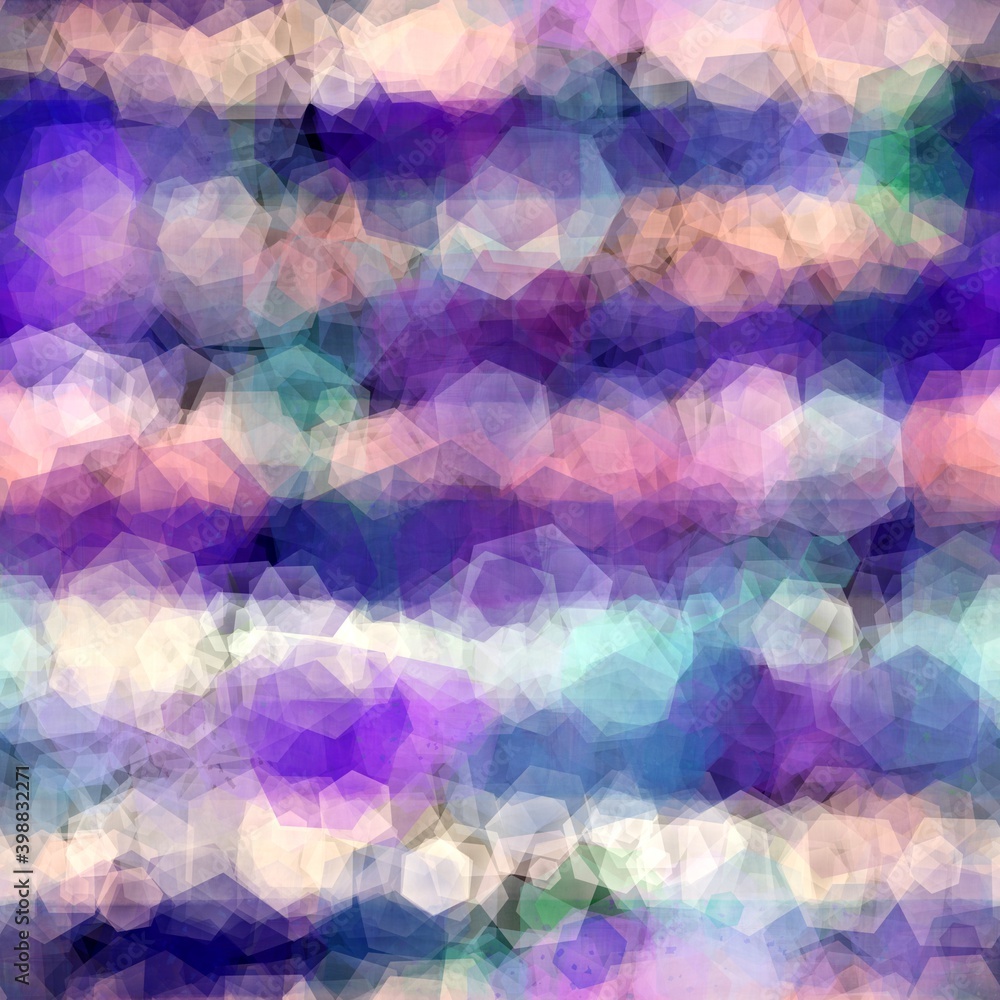 Seamless geo splattered hexagon shape pattern print. High quality illustration. Detailed digital render of polygonal shapes spread like confetti and glowing. Seamless repeat raster jpg pattern swatch. Seamless geo splattered hexagon shape pattern print. High quality illustration. Detailed digital render of polygonal shapes spread like confetti and glowing. Seamless repeat raster jpg pattern swatch.