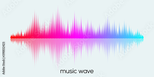 Modern Sound wave equalizer. Vector illustration on dark background - Vector Illustration
