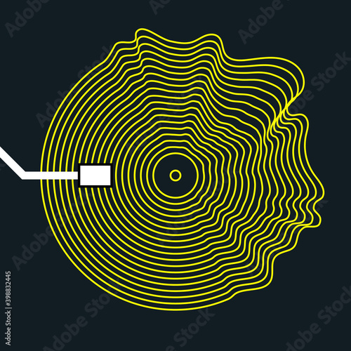oster of the sound wave. Vector illustration music on dark background. Illustration suitable for design - Vector Illustration