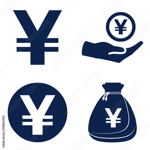 Vector icon set for Japanese Yen EPS10