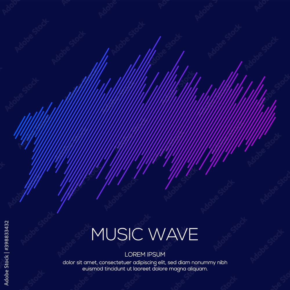 Modern Sound wave equalizer. Vector illustration on dark background - Vector Illustration Modern Sound wave equalizer. Vector illustration on dark background - Vector Illustration