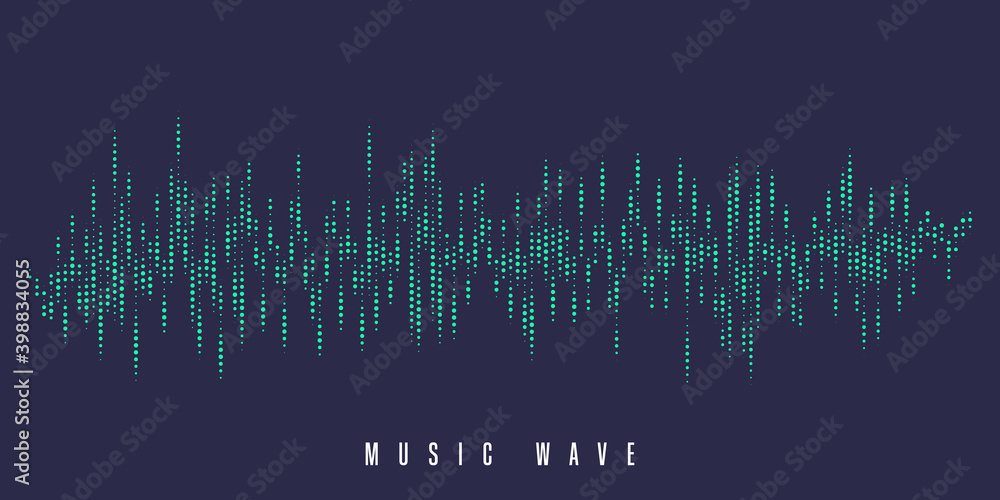 Modern Sound wave equalizer. Vector illustration on dark background - Vector Illustration