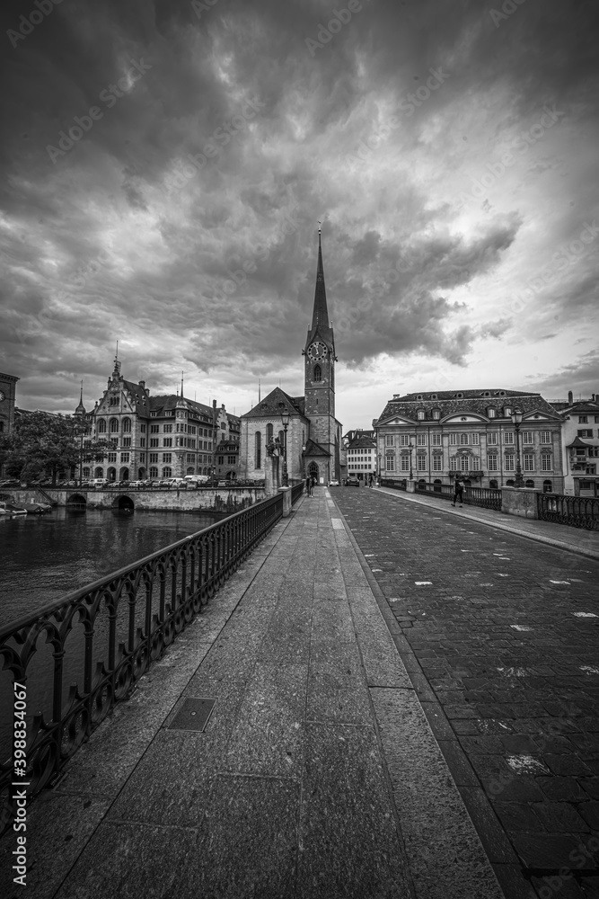 The bridges of Zurich over Limmat River - travel photography