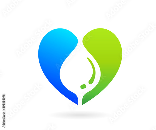 heart droplet logo, droplet love icon logo