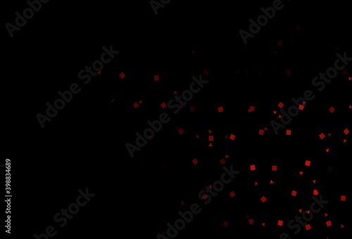 Dark Orange vector background with triangles  circles  cubes.