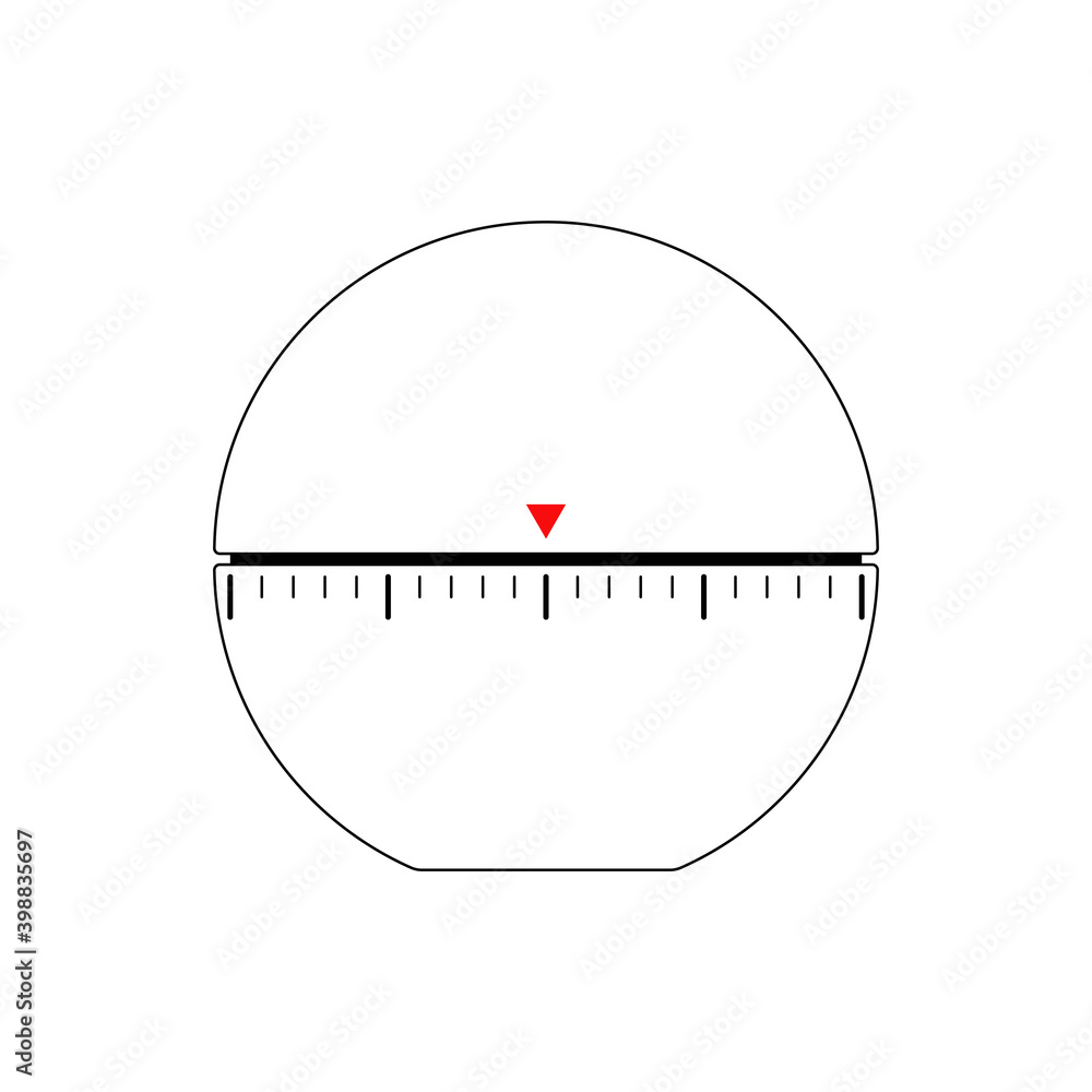 Timer Shape Geometry Vector illustration of a kitchen timer, in flat style. A minimalistic ...