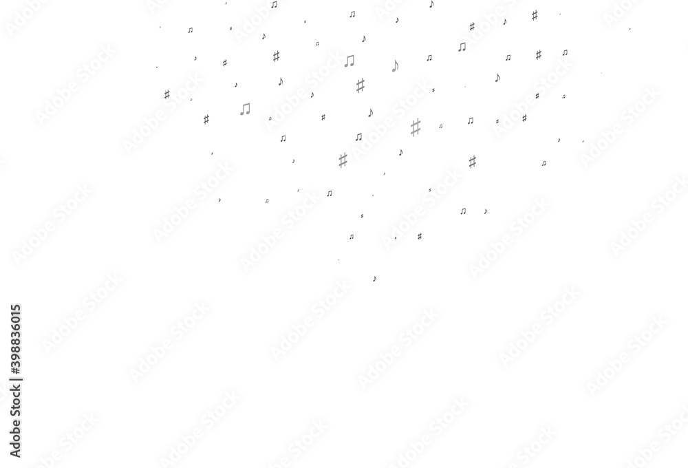 Light Black vector backdrop with music notes.