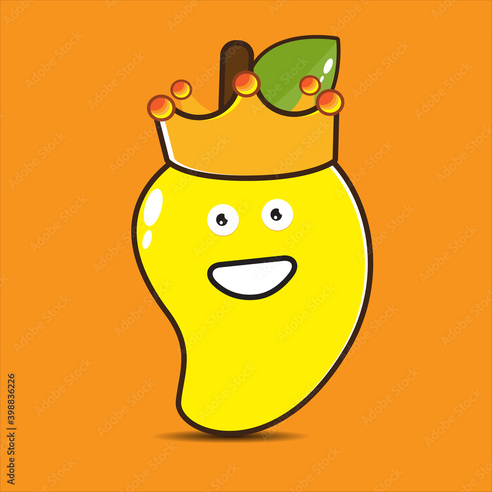 mascot king mango vector illustration, manggo vector eps 10 Stock