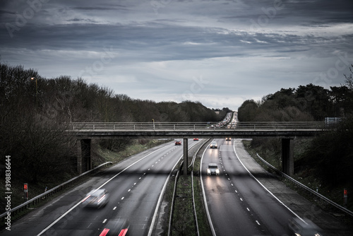 Traffic on A1M motorway in England