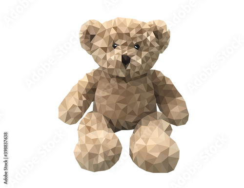 Brown teddy bear low polygonal design