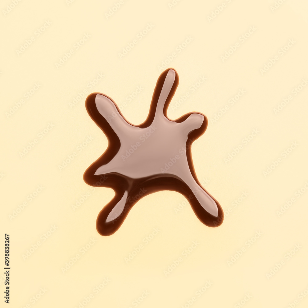 Spilled liquid chocolate on color background Spilled liquid chocolate on color background